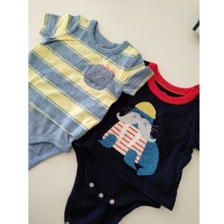 ベビーギャップ(babyGAP)のGAPロンパース0-3ヶ月、50センチ　2枚セット(ロンパース)