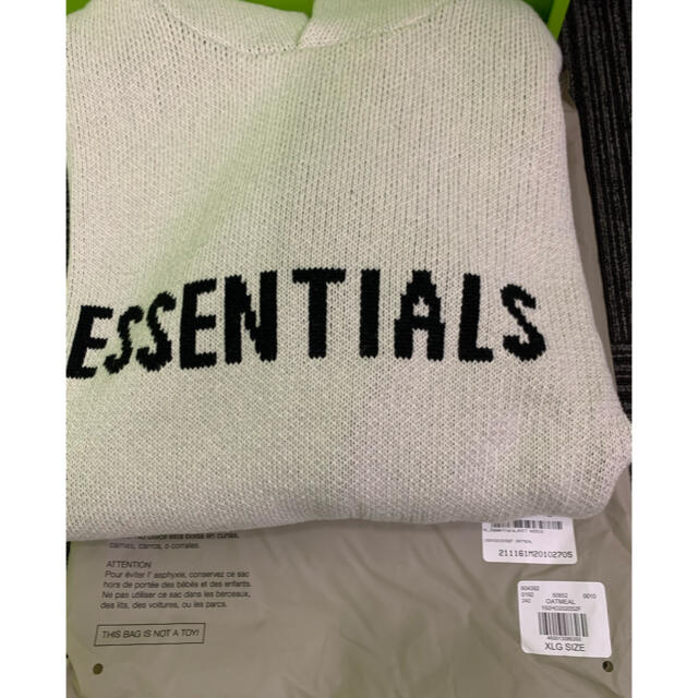 essentialsessentials ニットロゴフーディー　パーカー