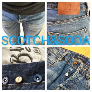 スコッチアンドソーダ(SCOTCH & SODA)のスコッチアンドソーダSCOTCH&SODAボタンフライテーパードデニムジーンズ(デニム/ジーンズ)