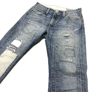 Levi's - リーバイス 505 クラッシュ パッチワーク リペア加工 W32の ...