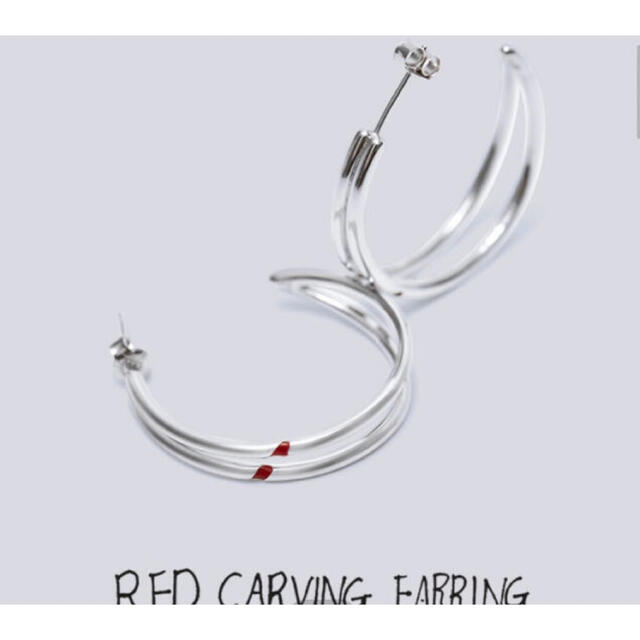 JIMIN] RED CARVING EARRING