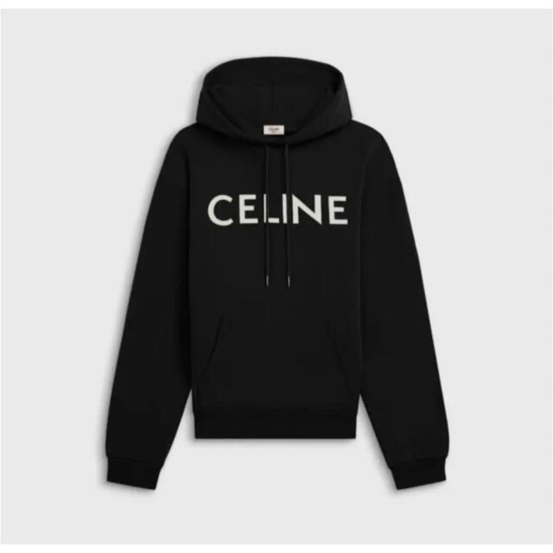 セリーヌ CELINE ルーズスウェットシャツ /コットン ブラック /ホワイト