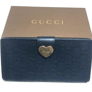 グッチ(Gucci)のみほ様12/5まで取り置き♡グッチ 長財布 ハートモチーフ GG柄 ブラック 黒(財布)