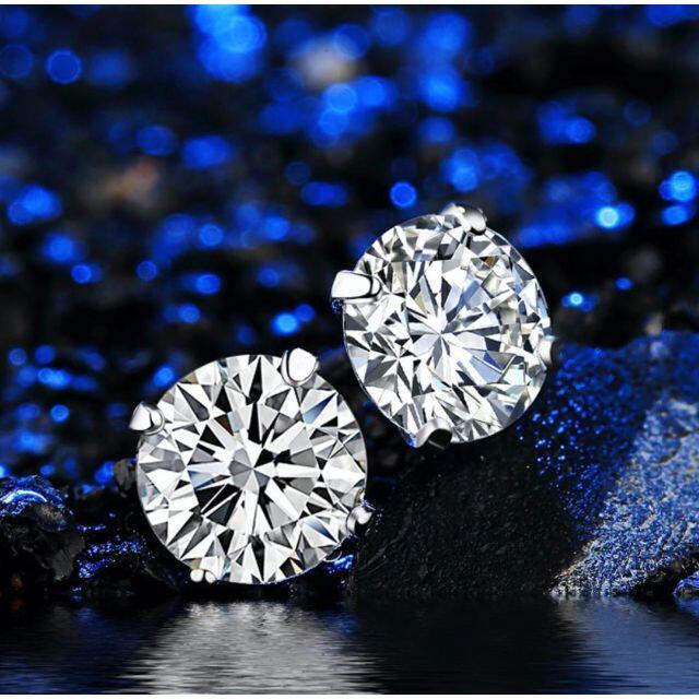 ❤️プレゼント✨❤️1粒CZダイヤピアス 6mm 4爪 大粒 カップル ペアの
