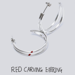 BTS ジミン ピアス Red carving Earring
