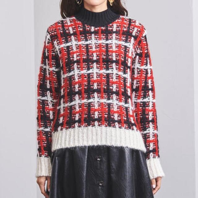 UNITED ARROWS(ユナイテッドアローズ)のAKIRANAKA チェックプロオーバーニット レディースのトップス(ニット/セーター)の商品写真