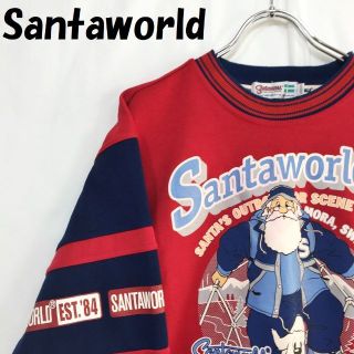 Santaworld スウェット トレーナー サンタプリント レッド M(スウェット)