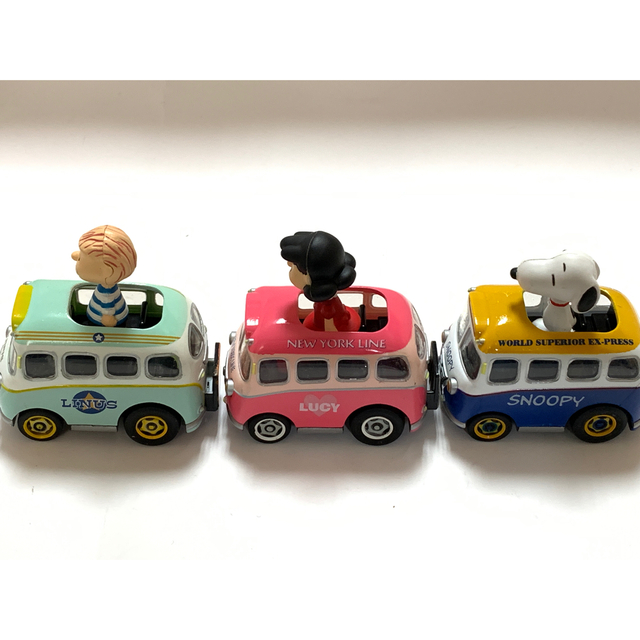 Takara Tomy(タカラトミー)のチョロQ スヌーピー　ピーナッツ　Woodstock  バス　美品　3台セット エンタメ/ホビーのおもちゃ/ぬいぐるみ(ミニカー)の商品写真