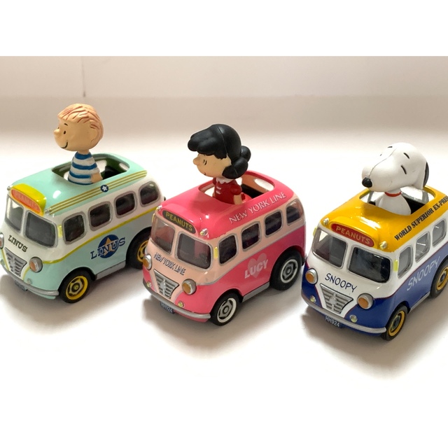 Takara Tomy(タカラトミー)のチョロQ スヌーピー　ピーナッツ　Woodstock  バス　美品　3台セット エンタメ/ホビーのおもちゃ/ぬいぐるみ(ミニカー)の商品写真