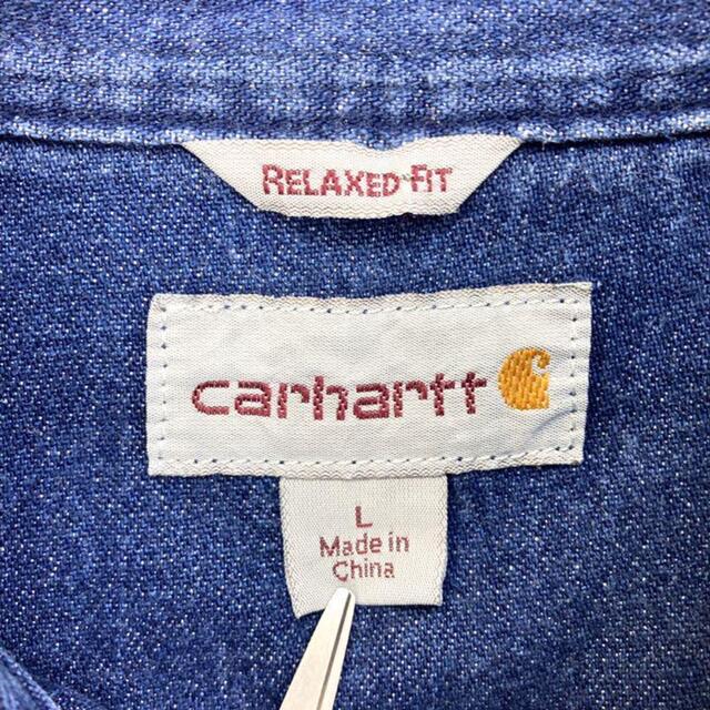 carhartt(カーハート)の希少 90s カーハート デニムシャツ タグロゴ ビッグシルエット L 美品 メンズのトップス(シャツ)の商品写真