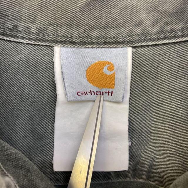 carhartt(カーハート)の希少 90s カーハート ワークシャツ 刺繍ロゴ ビッグシルエット 美品 メンズのトップス(シャツ)の商品写真