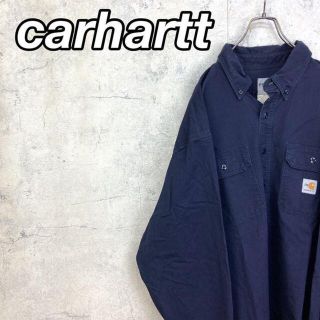 カーハート(carhartt)の希少 90s FRカーハート ワークシャツ タグロゴ ビッグシルエット 美品(シャツ)