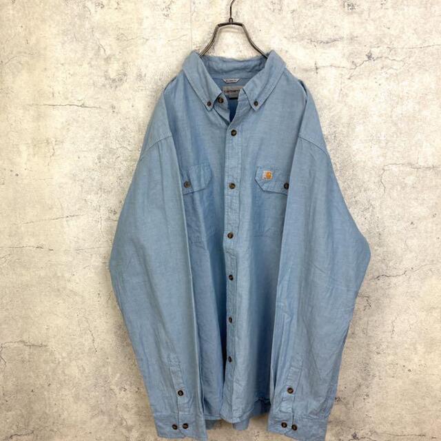 carhartt(カーハート)の希少 90s カーハート シャンブレーシャツ ビッグシルエット 2XL 美品 メンズのトップス(シャツ)の商品写真