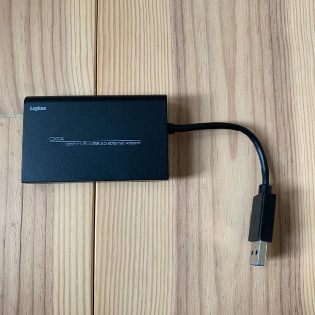 未使用品　USB3.0ハブ搭載 USB 3.0有線LANアダプタ スマホ/家電/カメラのPC/タブレット(PC周辺機器)の商品写真