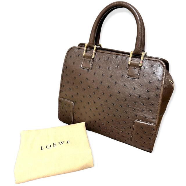 完売 LOEWE オーストリッチ ハンドバック アマソナ 美品 ロエベ LOEWE