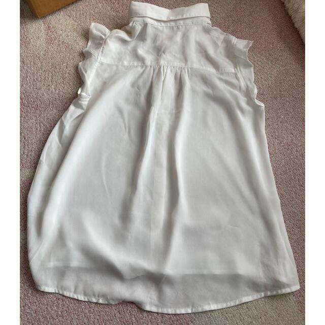 150センチ　ノースリーブシャツ　白 キッズ/ベビー/マタニティのキッズ服女の子用(90cm~)(ブラウス)の商品写真