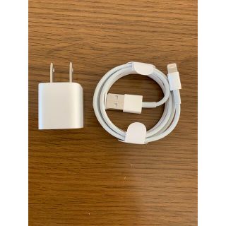 アイフォーン(iPhone)の【未使用】iPhone 純正ACアダプタ ライトニングケーブル＋コンセント(バッテリー/充電器)