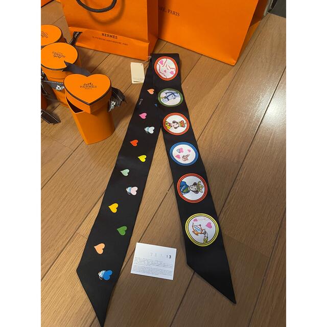 新品タグ付き ️ 正規エルメスシルクツイリー ティータイム Tea Time黒