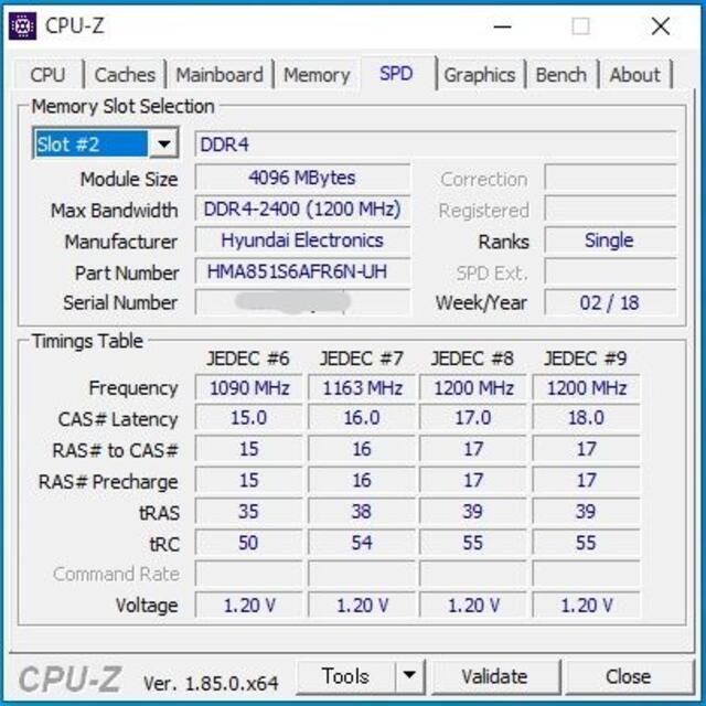 HP(ヒューレットパッカード)の4GB DDR4-2400 SODIMM・ HPノートPCから取り外したメモリ スマホ/家電/カメラのPC/タブレット(PCパーツ)の商品写真