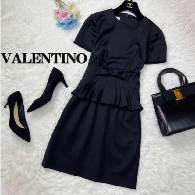 美品♡VALENTINO ヴァレンティノ ワンピース Aライン リボン VLTN