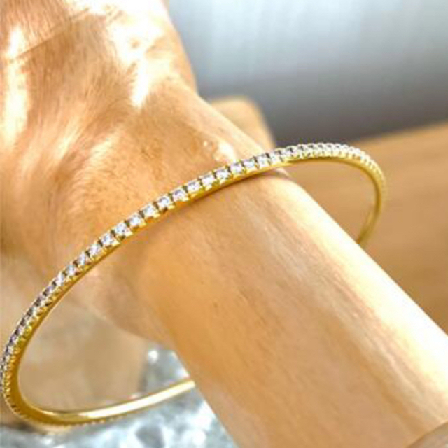 通販激安】 Tiffany ティファニー メトロバングル フルエタニティYG