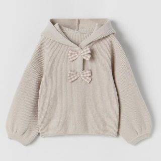 ザラキッズ(ZARA KIDS)のザラ ベビー チェックリボン ニット セーター(ニット)