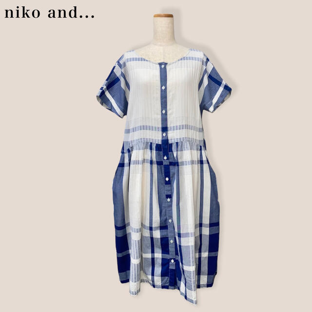 niko and...(ニコアンド)の【niko and…】チェック前あきワンピース　ニコアンド2500→2250 レディースのワンピース(ロングワンピース/マキシワンピース)の商品写真