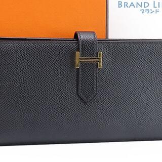 激安ファッション  ブラック　ゴールド金具　ボックスカーフ ✨超極美品✨　エルメス　ベアンクラシック 折り財布