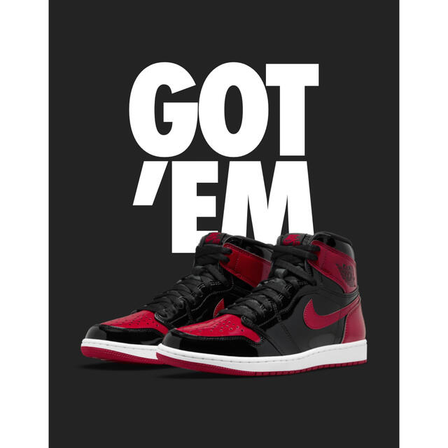 最終値下げ nike air jordan 1 og patent bred