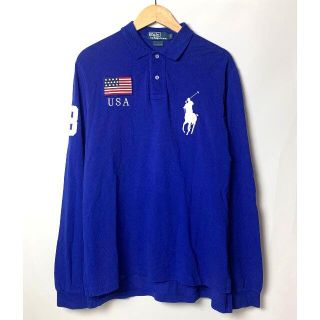 ポロラルフローレン(POLO RALPH LAUREN)のポロ ラルフローレン ビッグポニー ナンバリング 鹿の子 長袖 ポロシャツ L(ポロシャツ)