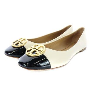 トリーバーチ(Tory Burch)のトリーバーチ パンプス フラットシューズ 7.5C 24.5cm アイボリー 黒(ハイヒール/パンプス)