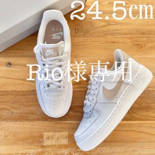 ナイキ(NIKE)の24.5㎝ NIKE エアフォース1 low 07ホワイト ベージュ(スニーカー)