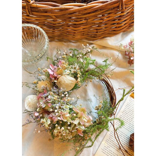 〜Spring wreath〜限りなく優しい草花のリース○ドライフラワーリース ハンドメイドのフラワー/ガーデン(リース)の商品写真