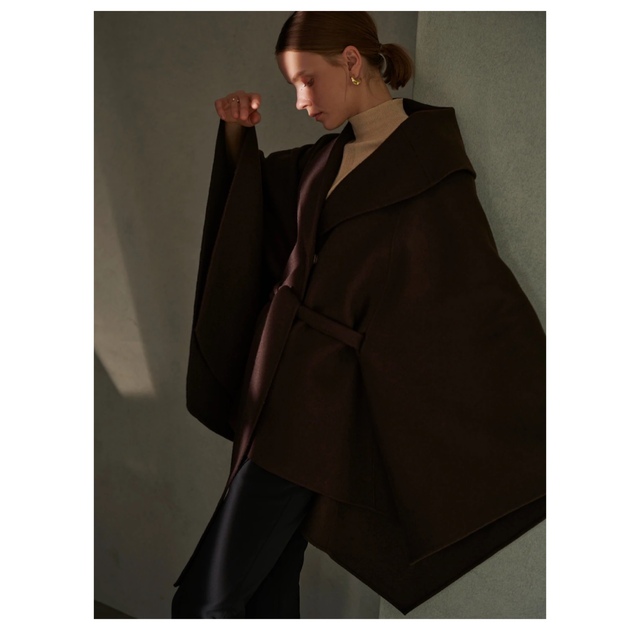 【新品タグ付】L'Or Irregular hem Cape Coat