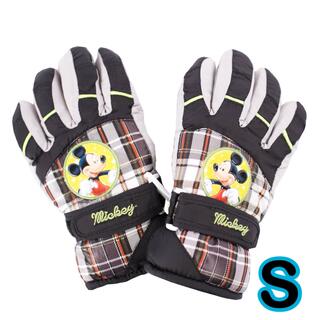 ディズニー(Disney)の新品！　ミッキー  手袋　S 子供　男の子　防水　スキー　スケート　黒　グローブ(手袋)