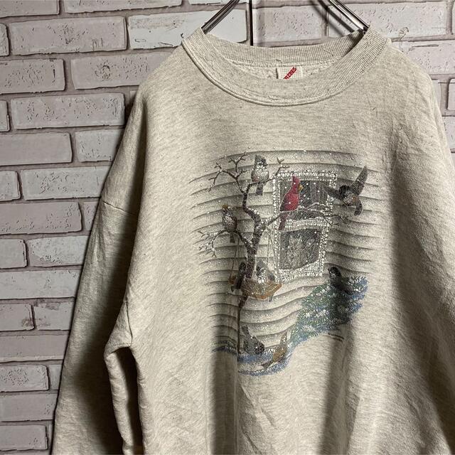 90s 古着 ジャージーズ  USA製 プリント ビッグシルエット ゆるだぼ メンズのトップス(スウェット)の商品写真