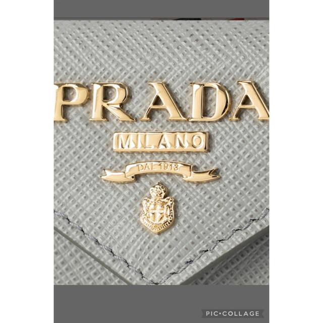 PRADA(プラダ)の 【限定カラー】PRADA＊プラダ＊ 三つ折り ＊ミニウォレット＊グレー＊ピンク メンズのファッション小物(折り財布)の商品写真