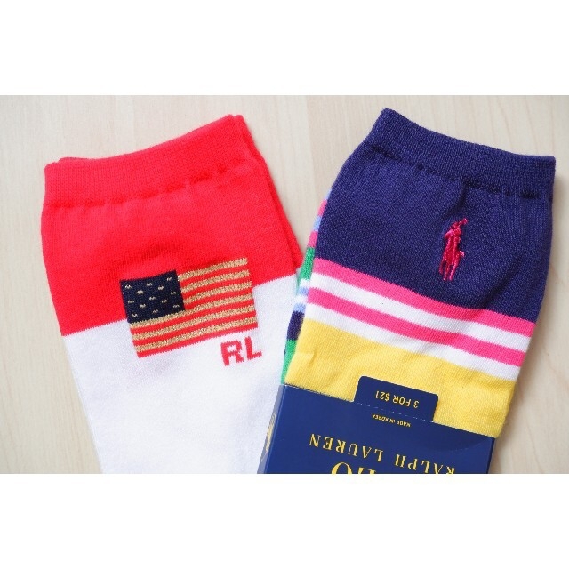 POLO RALPH LAUREN(ポロラルフローレン)のPOLO ラルフローレンのかわいいレディース用ソックス 2足セット【新品です】 レディースのレッグウェア(ソックス)の商品写真