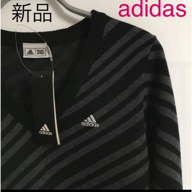 adidas(アディダス)のadidas アディダスゴルフ セーター　ストレッチ　ブラック　黒レディースS スポーツ/アウトドアのゴルフ(ウエア)の商品写真