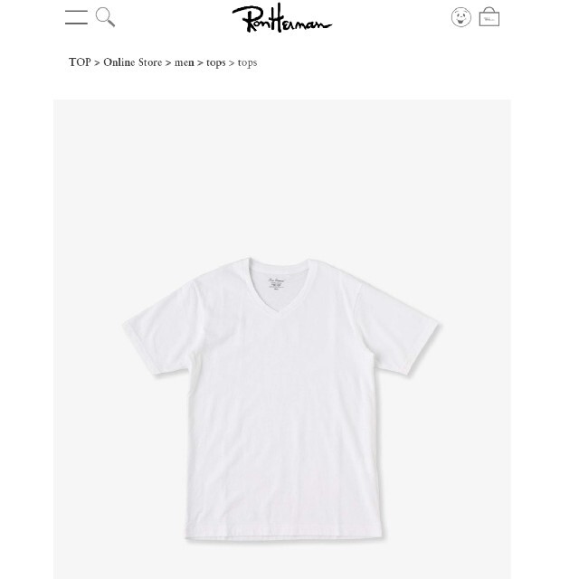 新品未使用 Ron Herman ロンハーマン VネックTシャツ 日本製 メンズのトップス(Tシャツ/カットソー(半袖/袖なし))の商品写真