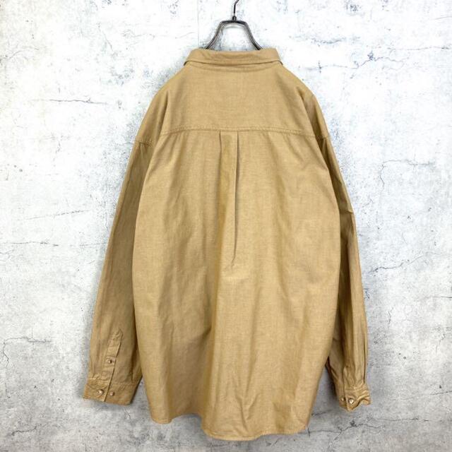 carhartt(カーハート)の希少 90s カーハート ワークシャツ レザーロゴ ビッグシルエット 美品 メンズのトップス(シャツ)の商品写真