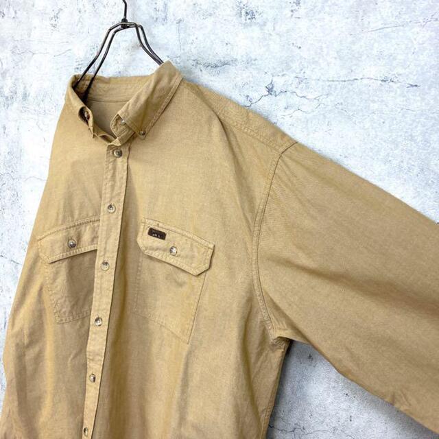 carhartt(カーハート)の希少 90s カーハート ワークシャツ レザーロゴ ビッグシルエット 美品 メンズのトップス(シャツ)の商品写真