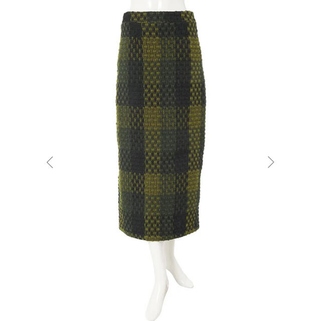 fifth(フィフス)の【新作】ロングスカート　ブロックチェックナロースカート グリーン Sサイズ レディースのスカート(ロングスカート)の商品写真