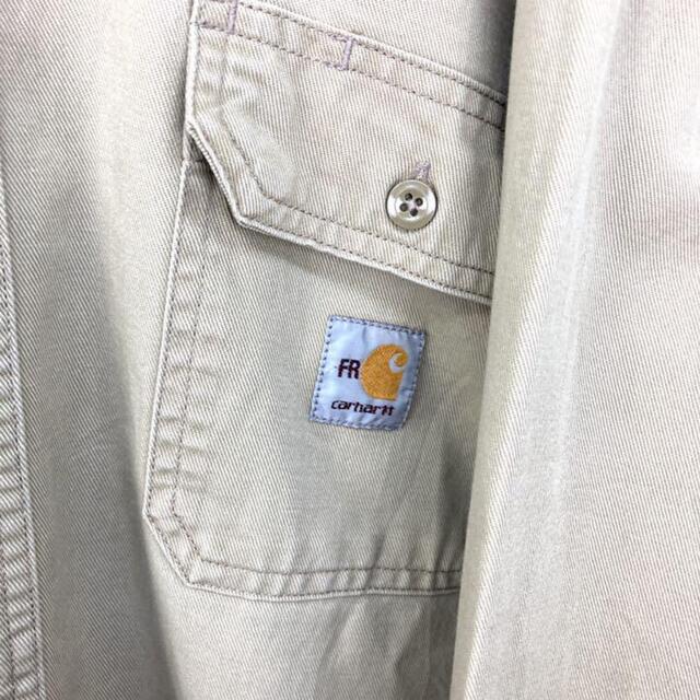 carhartt(カーハート)の希少 90s カーハート ワークシャツ タグロゴ ビッグシルエット メンズのトップス(シャツ)の商品写真