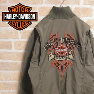 ハーレーダビッドソン(Harley Davidson)のHARLEY DAVIDSON ジャケット リバーシブル カーキ 迷彩 刺繍ロゴ(ブルゾン)