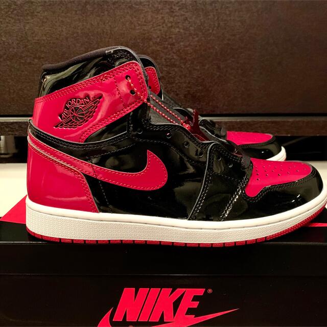 NIKE AIR JORDAN 1 RETRO HIGH PATENT BRED