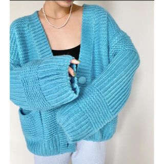 アメリヴィンテージ(Ameri VINTAGE)の最終お値下げ‼︎turquoise knit cardigan💙(カーディガン)