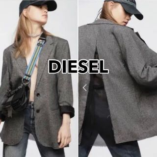 ディーゼル(DIESEL)のディーゼル テーラードジャケット ツイード ウール混 バックスリット カットオフ(テーラードジャケット)