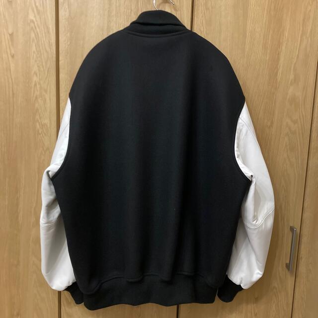 COMOLI(コモリ)のGraphpaper Melton Stadium Jacket 2 XL 黒白 メンズのジャケット/アウター(スタジャン)の商品写真