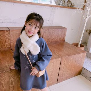 KWEA150キッズ 子供服 ワンピース トレーナー 女の子 秋冬 ゆったり (ワンピース)